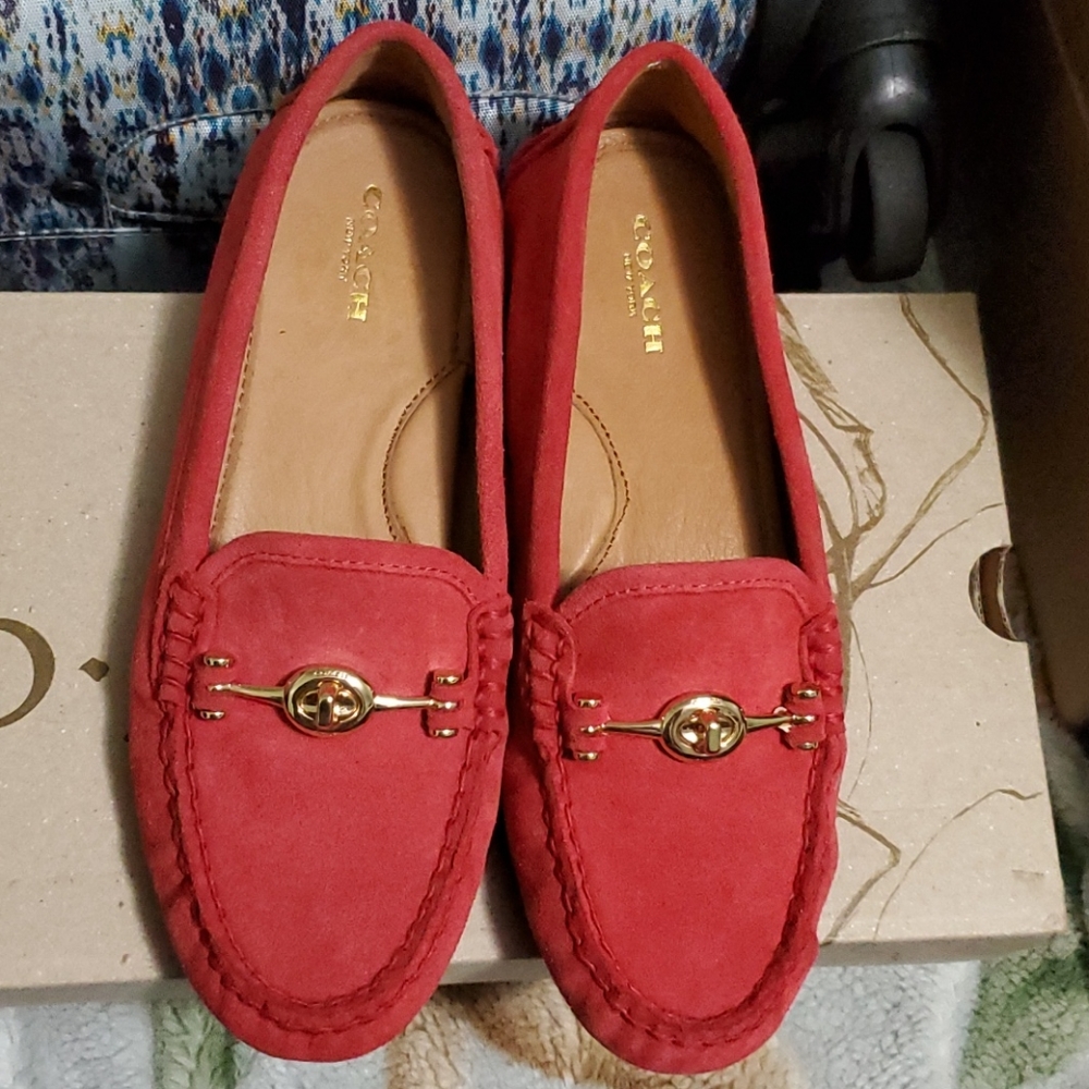 COACH NWB Red Arlene Loafers sz 7B